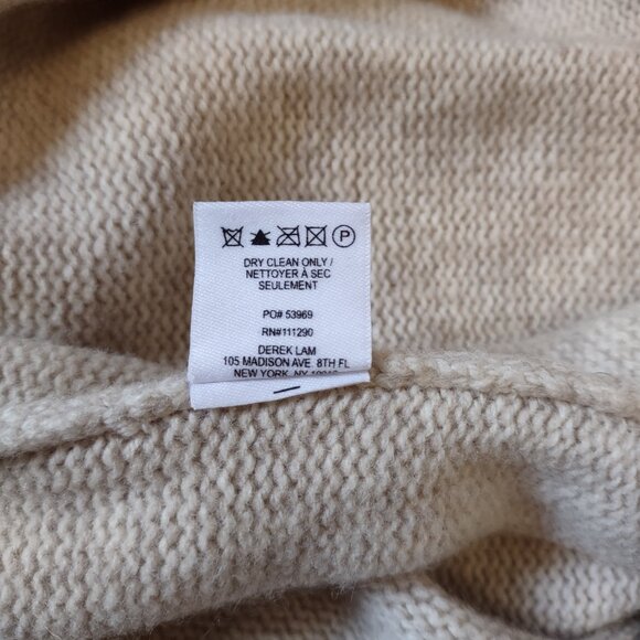 Derek Lam Wool Blend Sweater High Neck Pullover Beige Cream Size Small Apres Ski - Picture 13 of 13